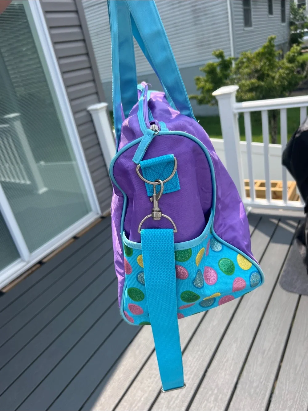 Original Bobby Jack Purple & Turquoise Monkey Tote Bag